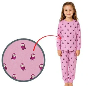 Dívčí pyžamo Wolf & Wolfie S2652 vel. .98-128 lila sovičky