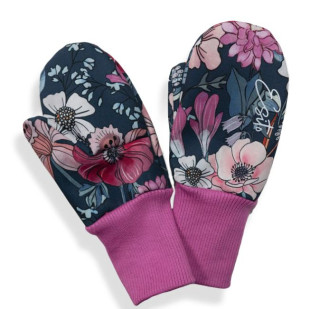 Dívčí palcové softshellové rukavice Esito s fleecem (více velikostí) Garden bloom