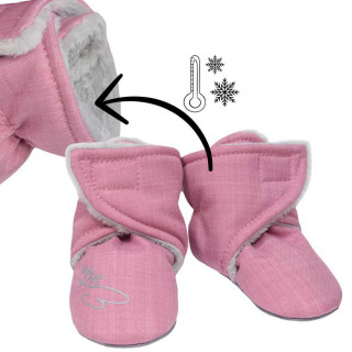 Dívčí softshellové barefoot bačkůrky, capáčky S KOŽÍŠKEM (podzim,zima) růžové (2-18 měsíců / více velikostí)