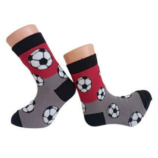České chlapecké ponožky KOPAČÁK tmavě šedé s červenou
