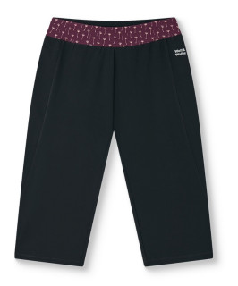 Dámské 3/4 legíny Wolf Wolf & Wolfie H2641A vel. M-XXL černé / pas bordo + pampelišky