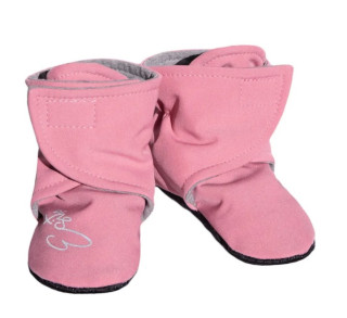 Softshellové barefoot bačkůrky, capáčky s fleecem na jaro a podzim růžové (2-18 měsíců / více velikostí)