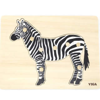 Dřevěná montessori vkládačka - puzzle Zebra
