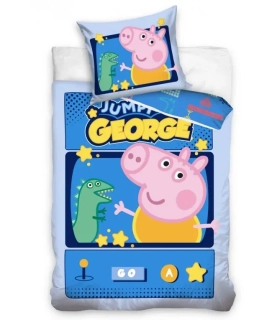 Povlečení Pig George jumping game 140x200/70x90 cm